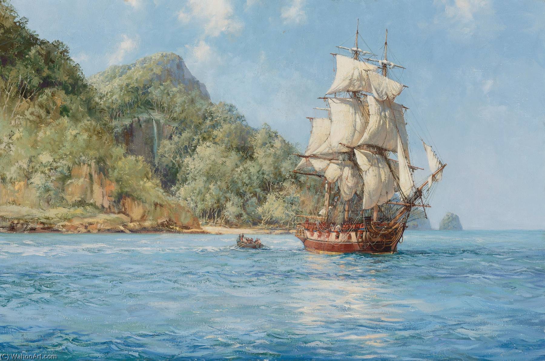 Wikioo.org - The Encyclopedia of Fine Arts - Painting, Artwork by Montague Dawson - Treasure Island (Cocos)