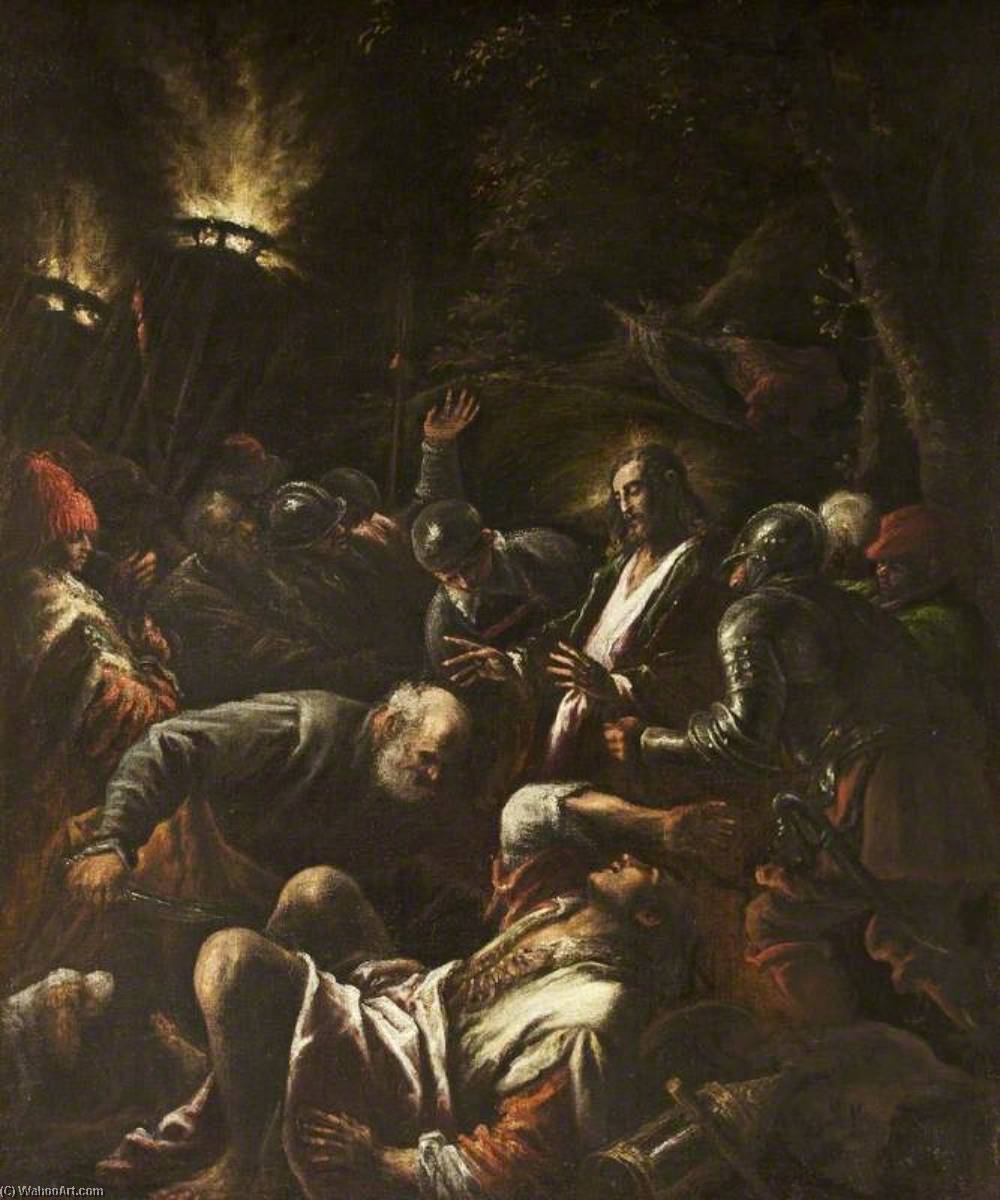 Wikioo.org - The Encyclopedia of Fine Arts - Painting, Artwork by Jacopo Bassano The Elder - The Arrest of Christ