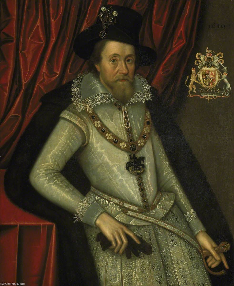 Wikioo.org - The Encyclopedia of Fine Arts - Painting, Artwork by John De Critz The Elder - James I (1566–1625)