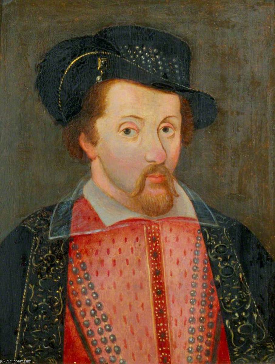 Wikioo.org - The Encyclopedia of Fine Arts - Painting, Artwork by John De Critz The Elder - King James I of England and VI of Scotland (1566–1625)