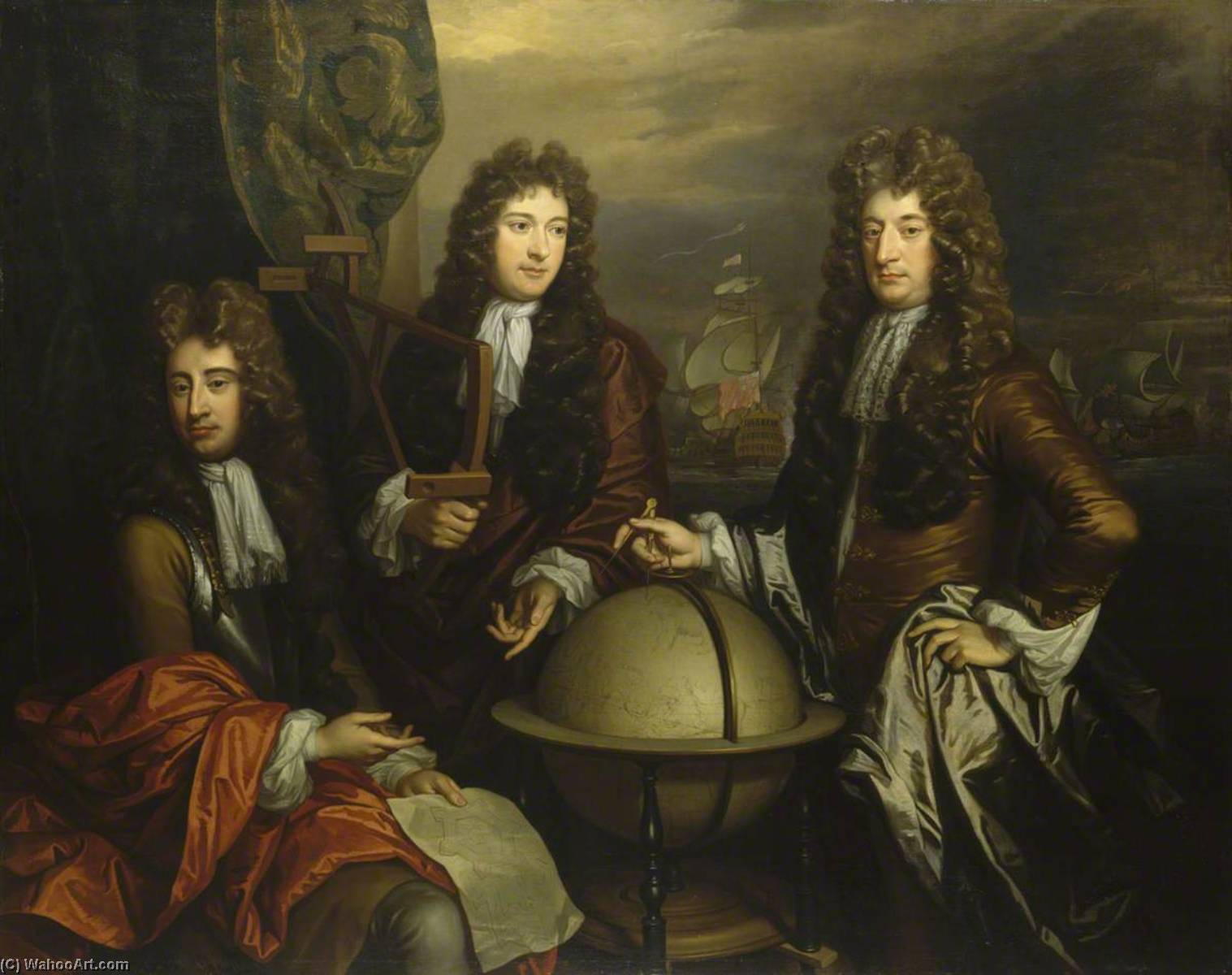Wikioo.org - The Encyclopedia of Fine Arts - Painting, Artwork by Thomas Murray - John Benbow (1653–1702), Sir Ralph Delavalle (c.1645–1707), and Thomas Phillips (c.1635–1693)