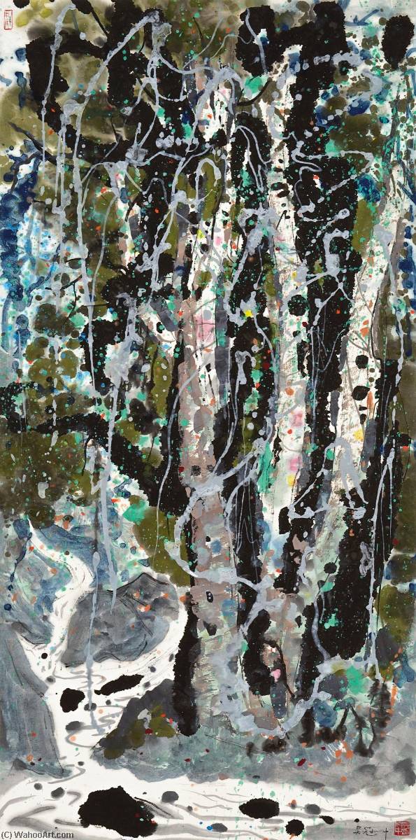 WikiOO.org - Encyclopedia of Fine Arts - Maalaus, taideteos Wu Guanzhong - Forest and Streams