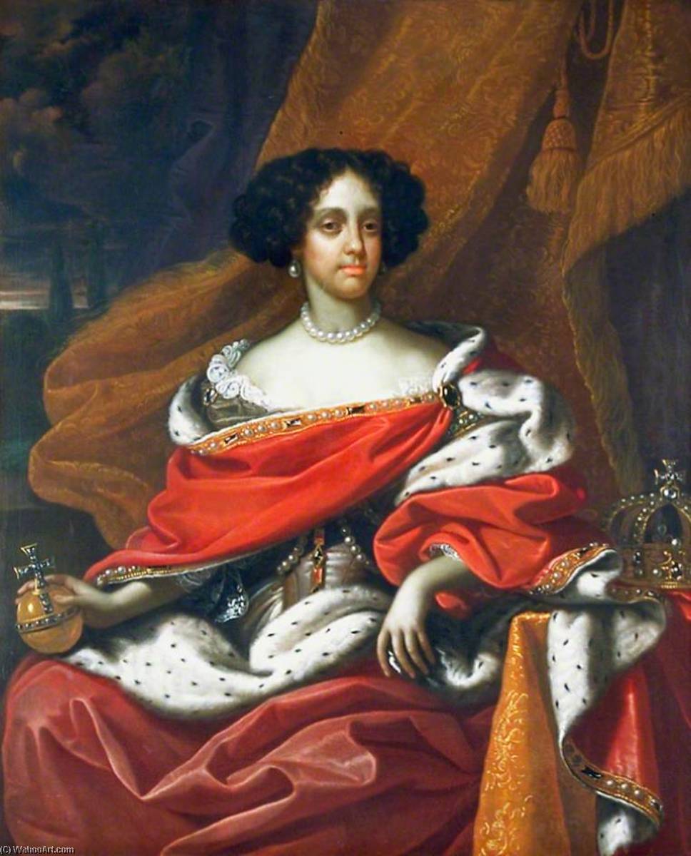 Wikioo.org - The Encyclopedia of Fine Arts - Painting, Artwork by Benedetto Gennari The Younger - Catherine of Braganza (1638–1705), Queen Consort of King Charles II