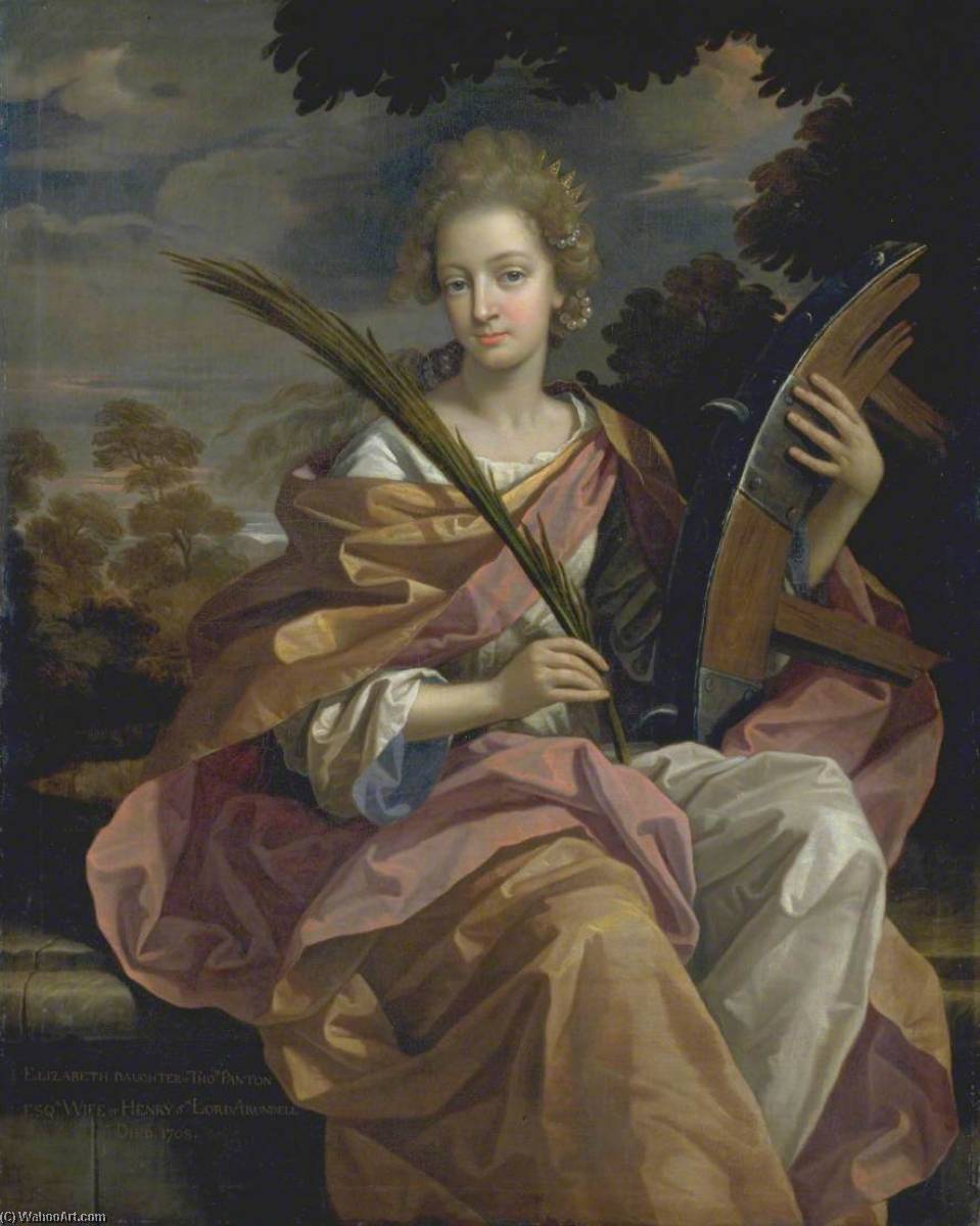 WikiOO.org - 백과 사전 - 회화, 삽화 Benedetto Gennari The Younger - Elizabeth Panton, Later Lady Arundell of Wardour, as Saint Catherine