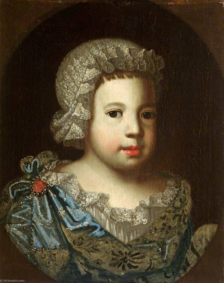 Wikioo.org - The Encyclopedia of Fine Arts - Painting, Artwork by Benedetto Gennari The Younger - Portrait of an Unknown Small Child