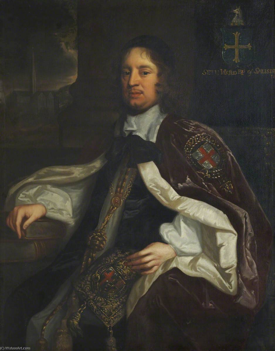 Wikioo.org - The Encyclopedia of Fine Arts - Painting, Artwork by John Greenhill - Seth Ward (1617–1689), Savilian Professor of Astronomy, Oxford (1649–1660), Bishop of Exeter and Salisbury