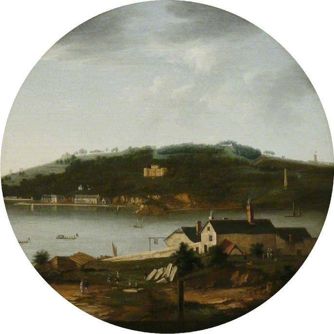 Wikioo.org - The Encyclopedia of Fine Arts - Painting, Artwork by William Tomkins - A View of Mount Edgcumbe from Cremyll