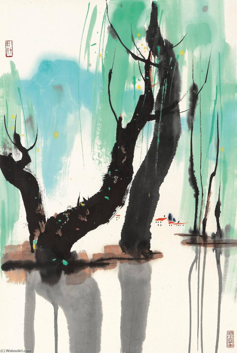 Wikioo.org - The Encyclopedia of Fine Arts - Painting, Artwork by Wu Guanzhong - THE HUA STREAM