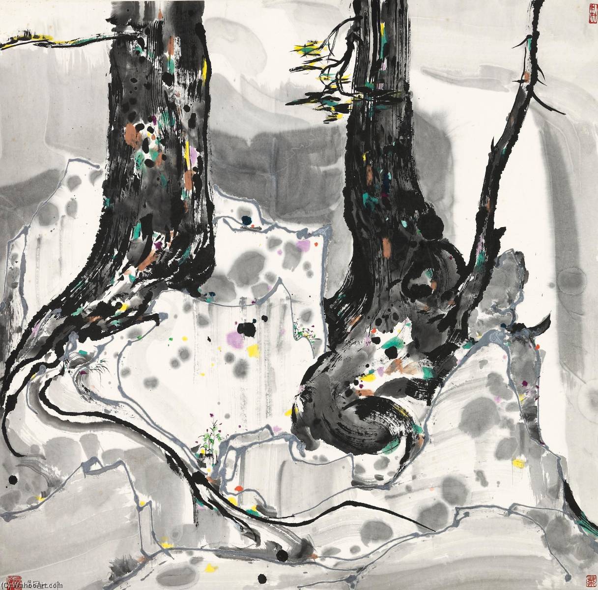 Wikioo.org - The Encyclopedia of Fine Arts - Painting, Artwork by Wu Guanzhong - TREE ROOTS