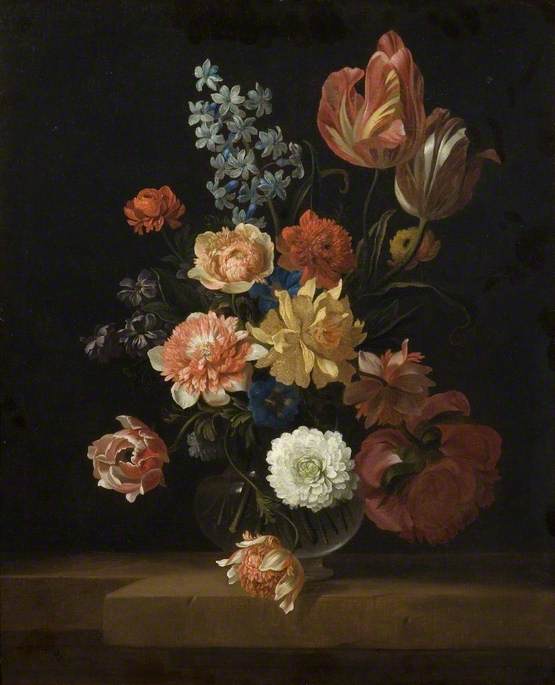 Wikioo.org - The Encyclopedia of Fine Arts - Painting, Artwork by Jakob Bogdany - Flowers in a Glass Bowl