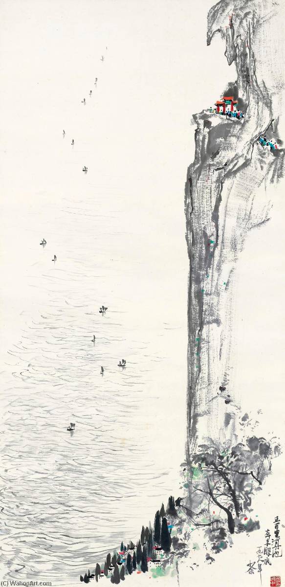 WikiOO.org - Encyclopedia of Fine Arts - Lukisan, Artwork Wu Guanzhong - KUNMING LAKE