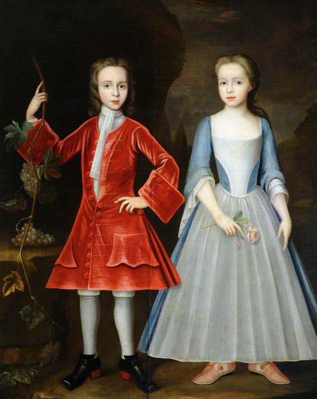 WikiOO.org - Encyclopedia of Fine Arts - Lukisan, Artwork Johannes Verelst - Edward Harpur (1713–1761), and His Sister Catherine Harpur (d.1740), Later Lady Gough, as Children