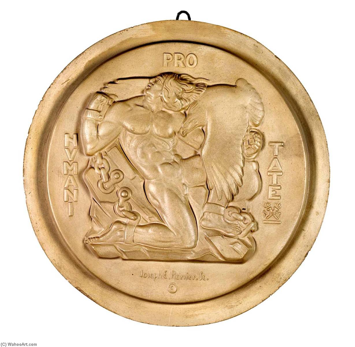 WikiOO.org - Encyclopedia of Fine Arts - Lukisan, Artwork Joseph Emile Renier - Pro Patria Medal (design for reverse)