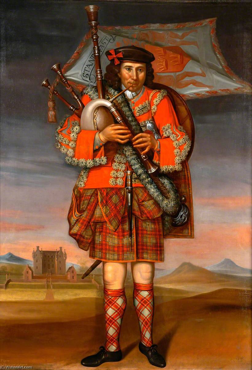 Wikioo.org - The Encyclopedia of Fine Arts - Painting, Artwork by Richard Waitt - Laird of Grant's Piper, William Cumming