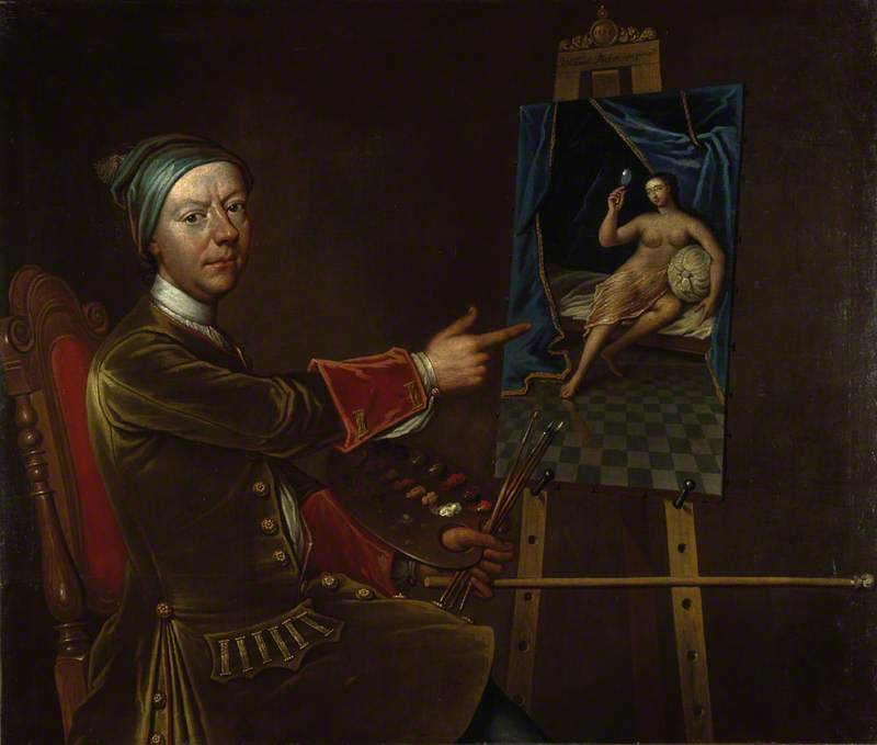 Wikioo.org - The Encyclopedia of Fine Arts - Painting, Artwork by Richard Waitt - Richard Waitt (d.1732), Portrait Painter, Self Portrait