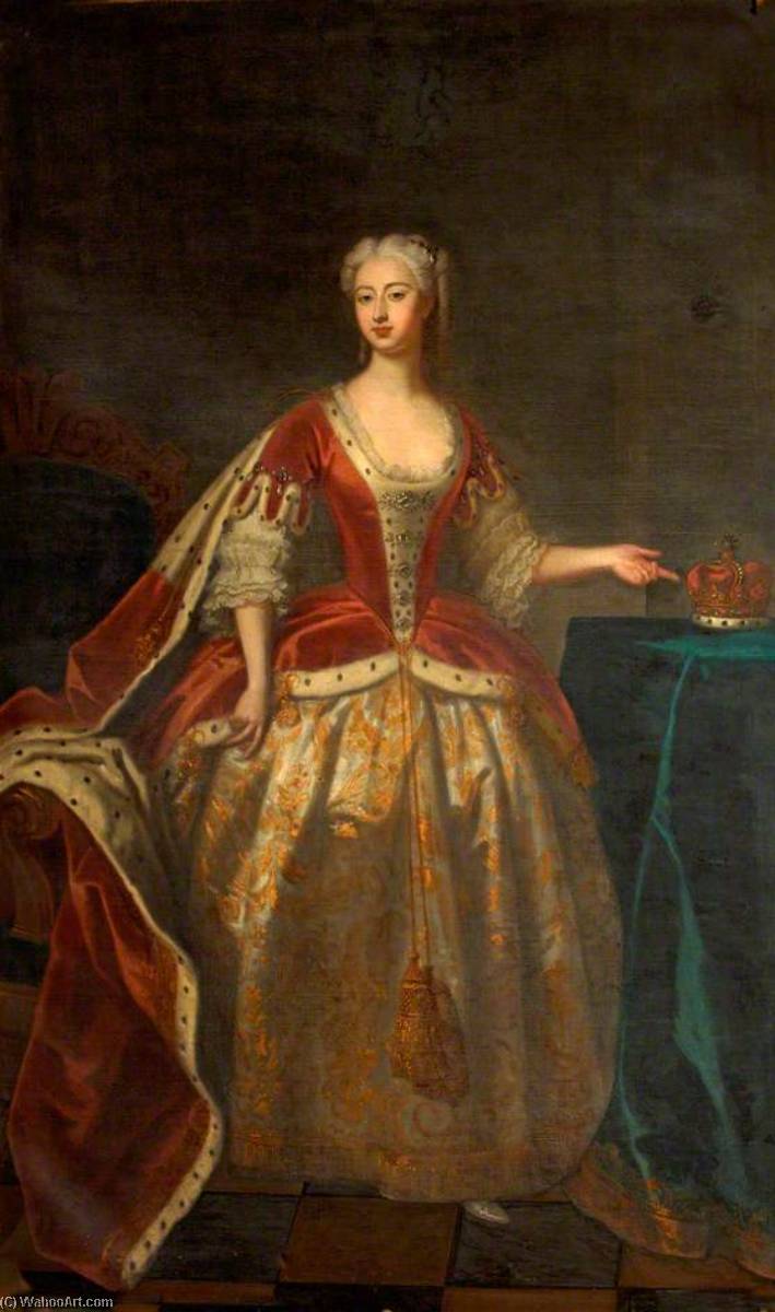 Wikioo.org - The Encyclopedia of Fine Arts - Painting, Artwork by Jeremiah Davison - Augusta of Saxe Gotha (1719–1772), Princess of Wales