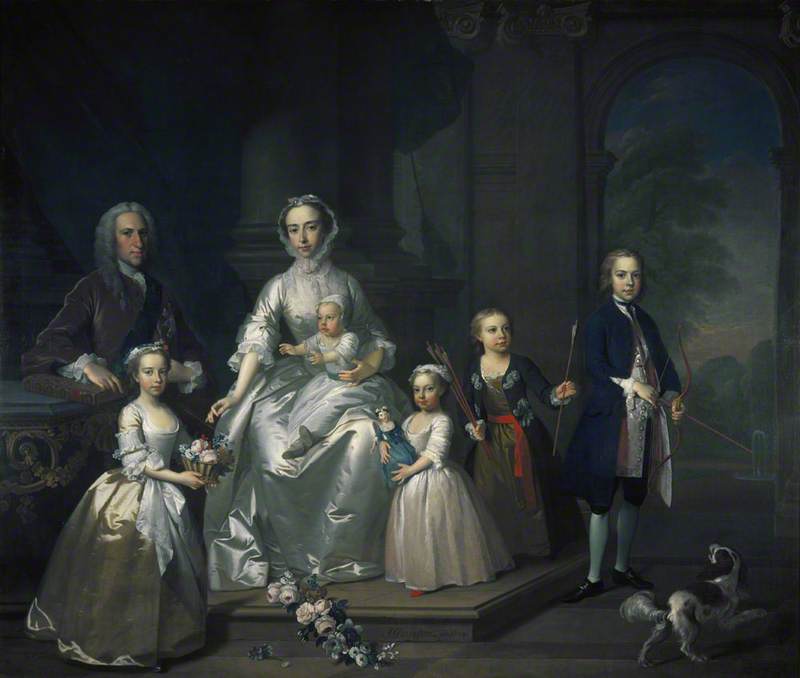 Wikioo.org - The Encyclopedia of Fine Arts - Painting, Artwork by Jeremiah Davison - James Douglas (1702–1768), 14th Earl of Morton, and his Family