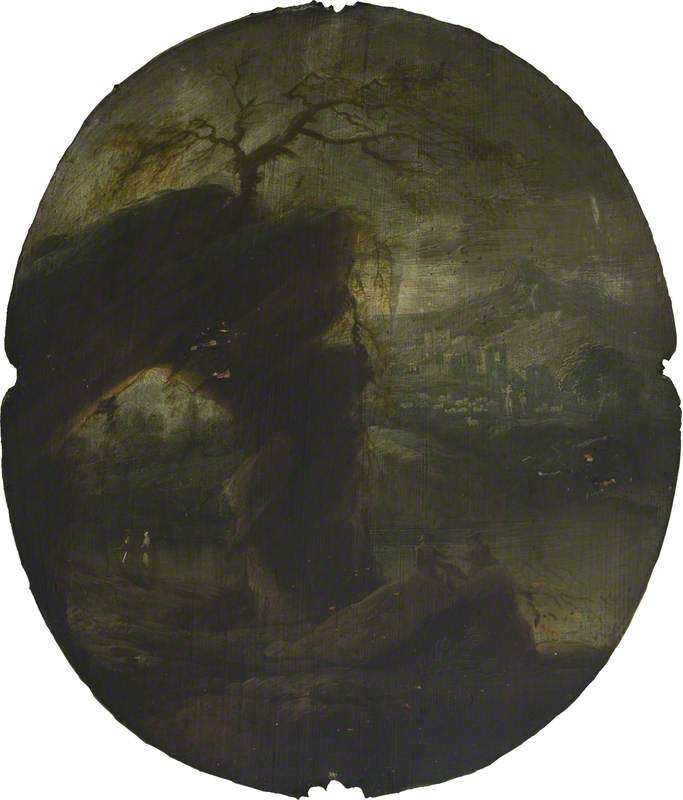 Wikioo.org - The Encyclopedia of Fine Arts - Painting, Artwork by James Norie - Landscapes with Ruined Buildings and Figures