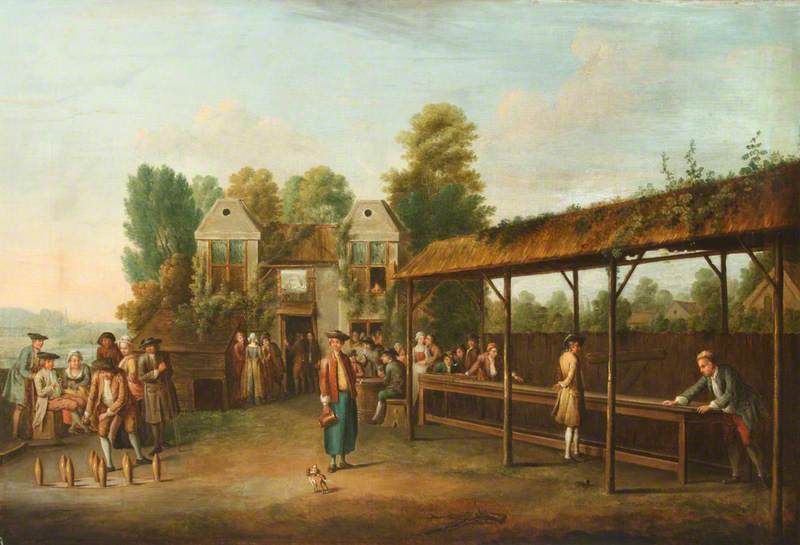 Wikioo.org - The Encyclopedia of Fine Arts - Painting, Artwork by Balthasar Nebot - Gentlemen Playing Skittles
