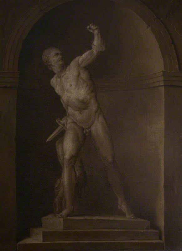 Wikioo.org - The Encyclopedia of Fine Arts - Painting, Artwork by Louis Gabriel Blanchet - The Borghese Warrior in a Niche