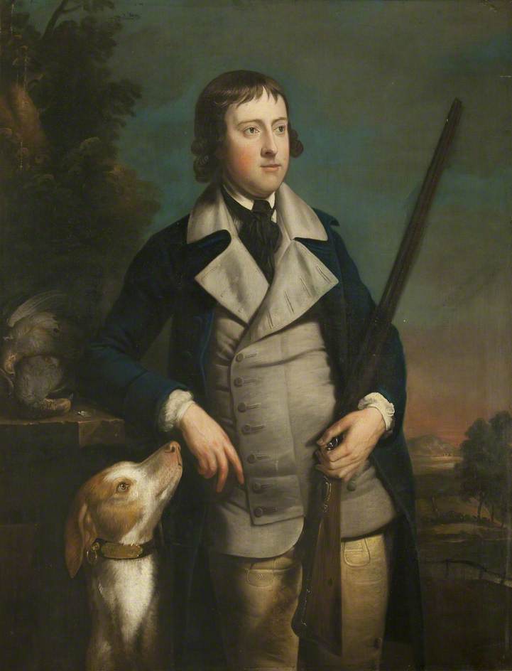 Wikioo.org - The Encyclopedia of Fine Arts - Painting, Artwork by Henry Pickering - William Hulton with Gun Dog and Shotgun