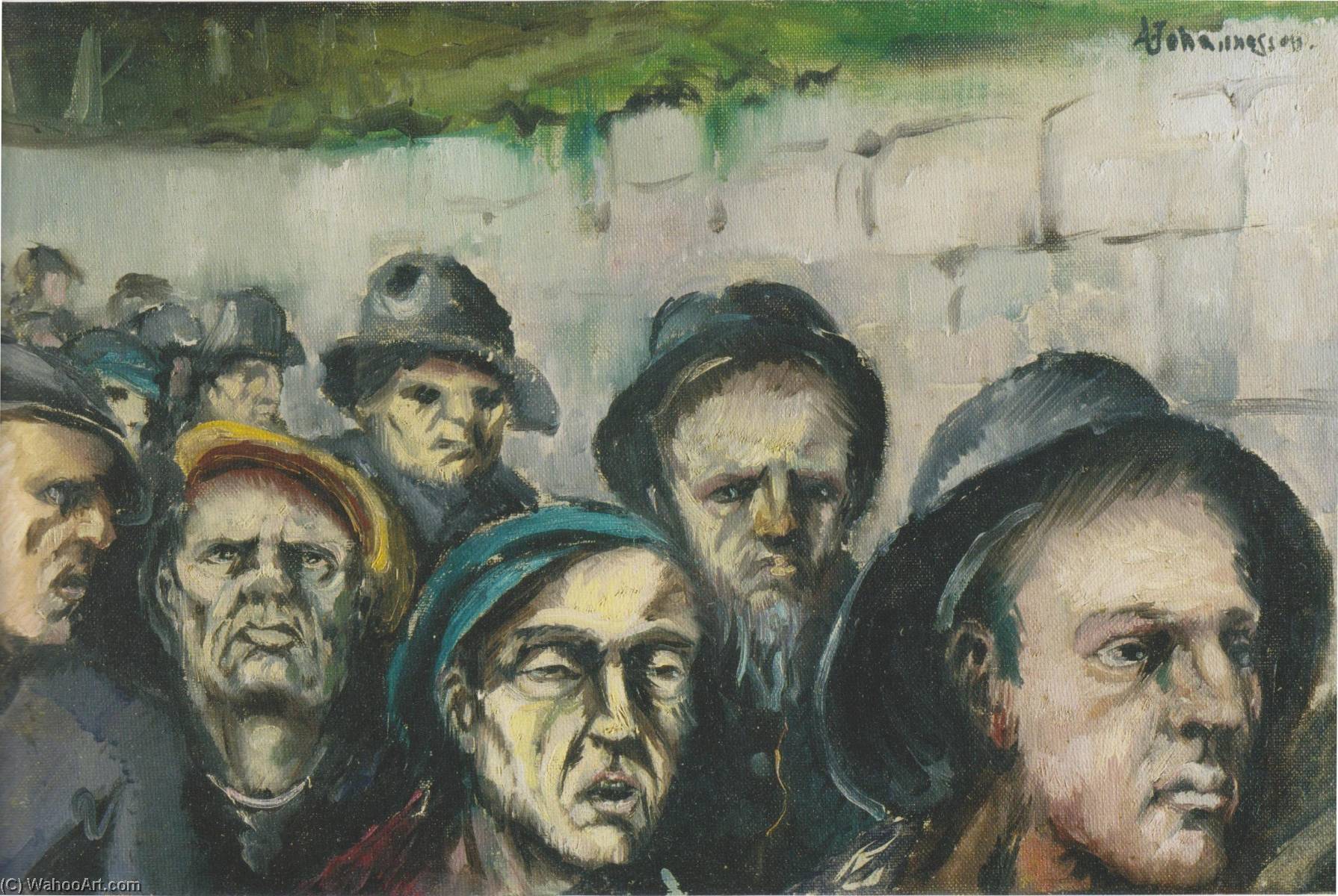 Wikioo.org – La Enciclopedia de las Bellas Artes - Pintura, Obras de arte de Aksel Waldemar Johannessen - los trabajadores
