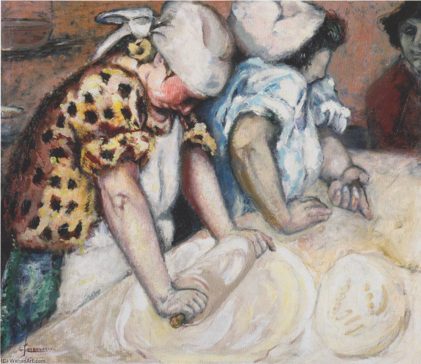 Wikioo.org – La Enciclopedia de las Bellas Artes - Pintura, Obras de arte de Aksel Waldemar Johannessen - hornear pan