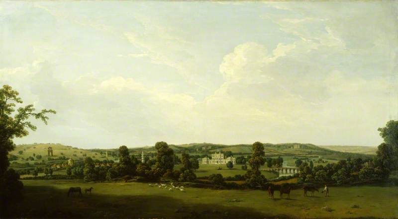 Wikioo.org - The Encyclopedia of Fine Arts - Painting, Artwork by Nicholas Thomas Dall - A View of Shugborough and the Park from the East