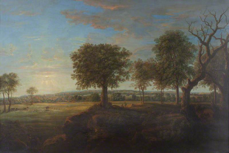 Wikioo.org - The Encyclopedia of Fine Arts - Painting, Artwork by Nicholas Thomas Dall - Sudbury Park from the South, Evening