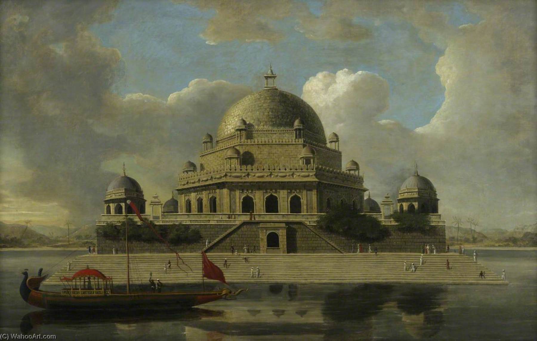 Wikioo.org - The Encyclopedia of Fine Arts - Painting, Artwork by Francis Swain Ward - Mausoleum of Sher Shah, Sasaram, Bihar