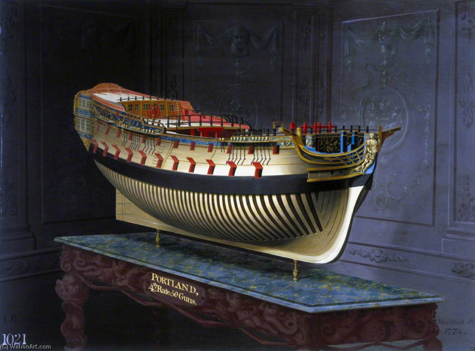 Wikioo.org - The Encyclopedia of Fine Arts - Painting, Artwork by Joseph Marshall - HMS 'Portland'