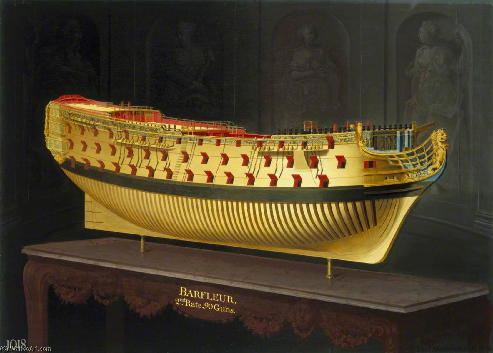 Wikioo.org - The Encyclopedia of Fine Arts - Painting, Artwork by Joseph Marshall - HMS 'Barfleur'