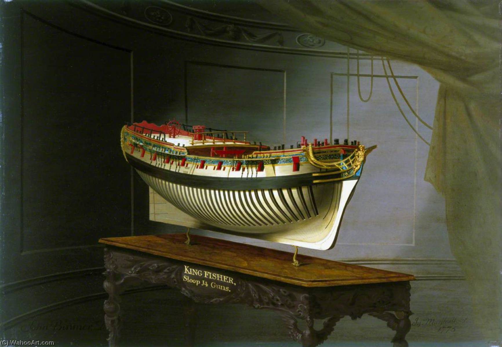Wikioo.org - The Encyclopedia of Fine Arts - Painting, Artwork by Joseph Marshall - HMS 'Kingfisher'
