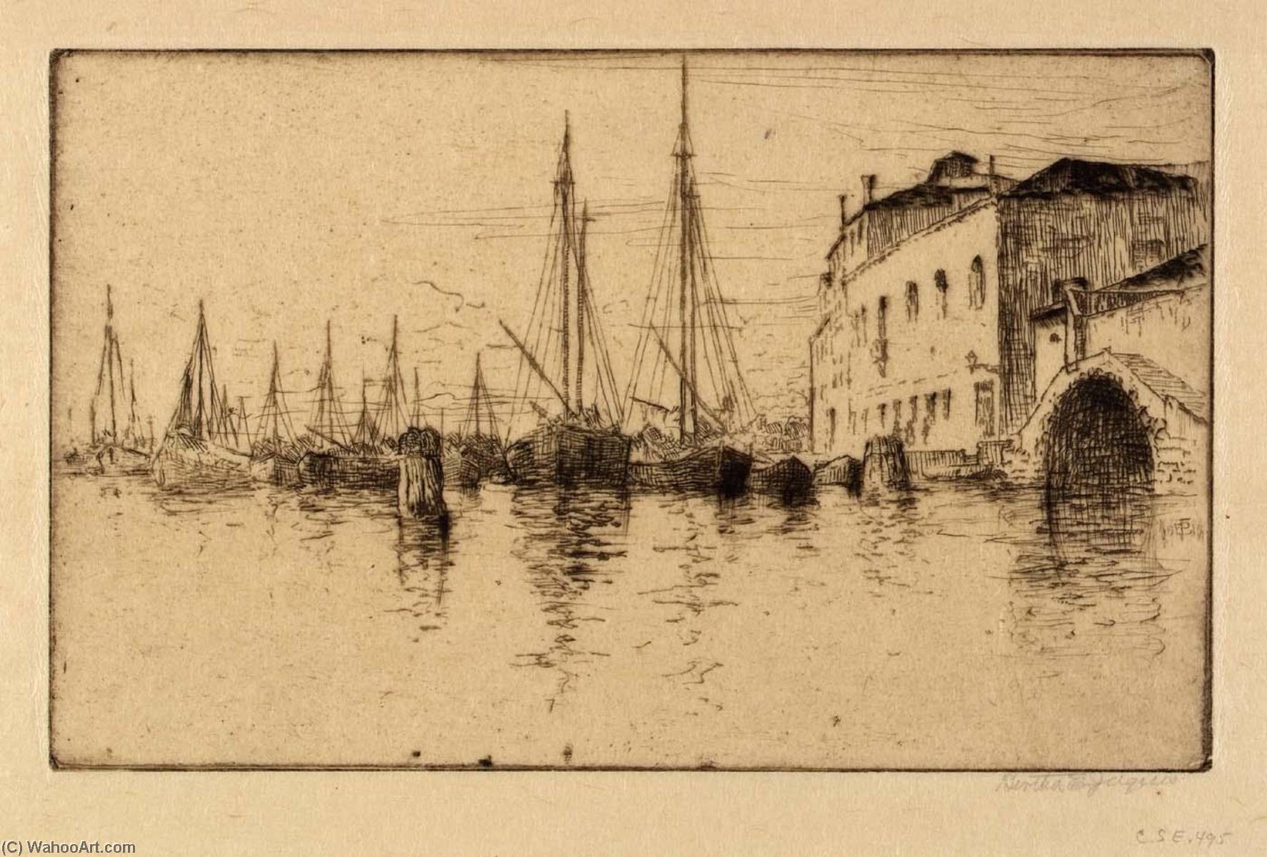 Wikioo.org - The Encyclopedia of Fine Arts - Painting, Artwork by Bertha Evelyn Jaques - Along the Giudecca, Venice