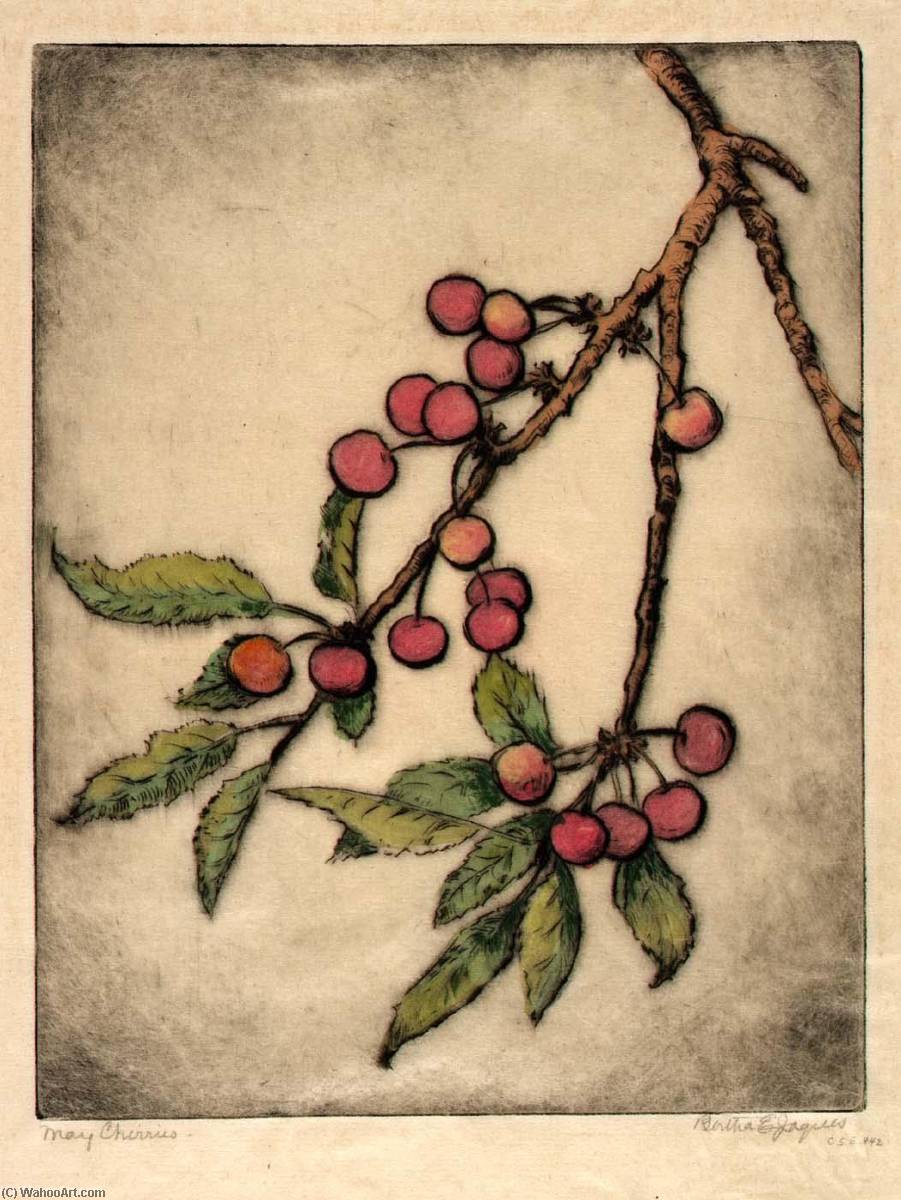 Wikioo.org - The Encyclopedia of Fine Arts - Painting, Artwork by Bertha Evelyn Jaques - May Cherries