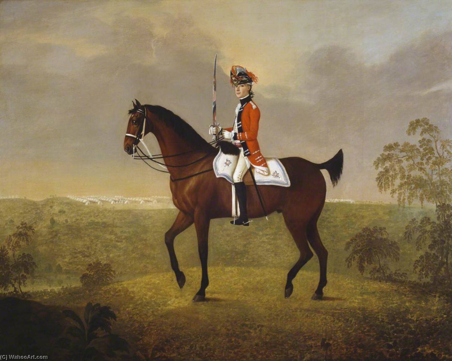 Wikioo.org - The Encyclopedia of Fine Arts - Painting, Artwork by John Boultbee - Cornet Thomas Boothby Parkyns (1755–1800), 15th (or the King’s) Regiment of (Light) Dragoons