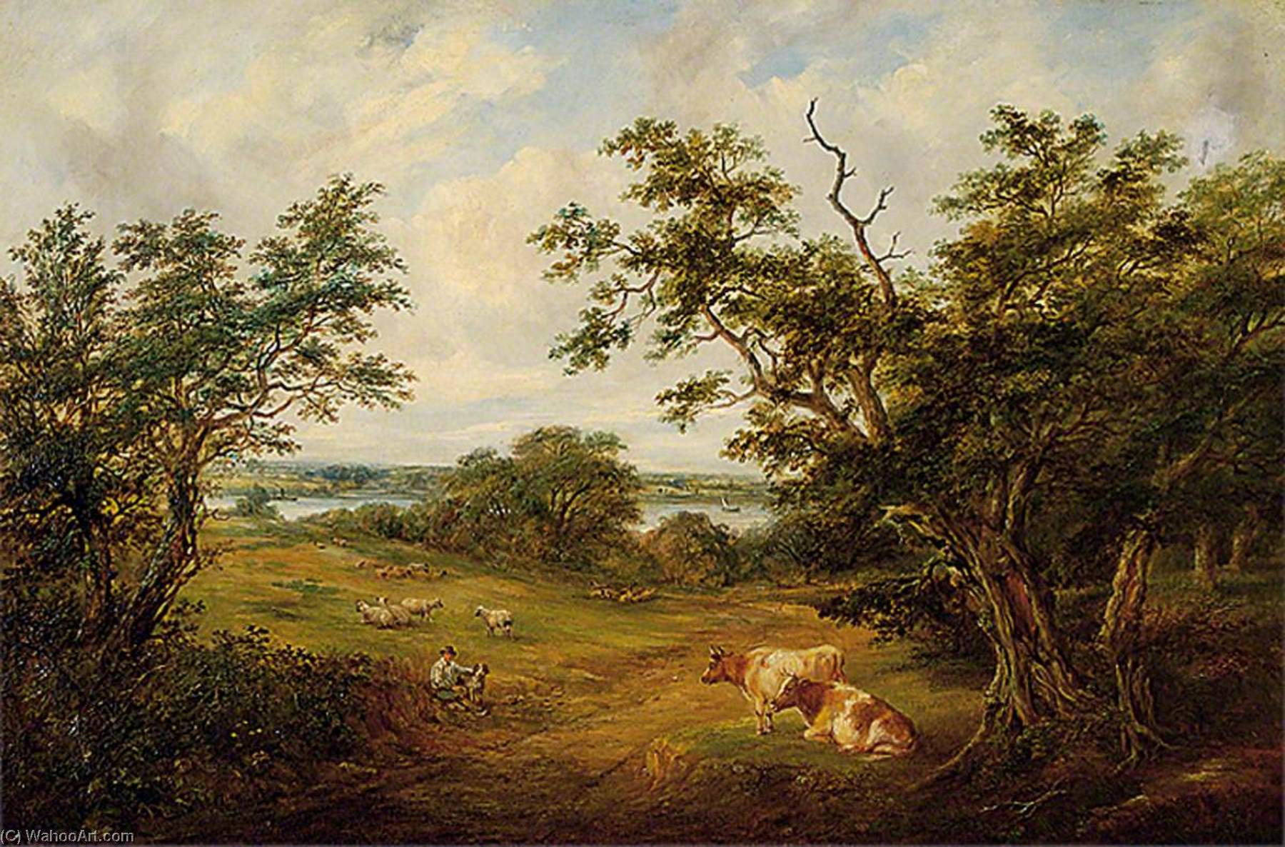 Wikioo.org - The Encyclopedia of Fine Arts - Painting, Artwork by Robert Burrows - River Orwell from Gainsborough Lane, Suffolk