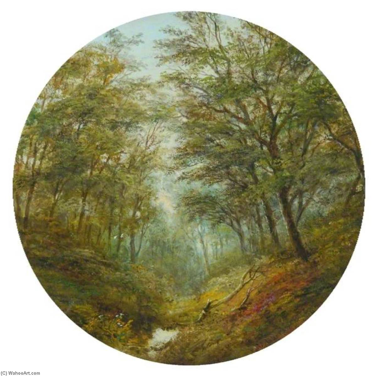Wikioo.org – La Enciclopedia de las Bellas Artes - Pintura, Obras de arte de Robert Burrows - Escena del arbolado