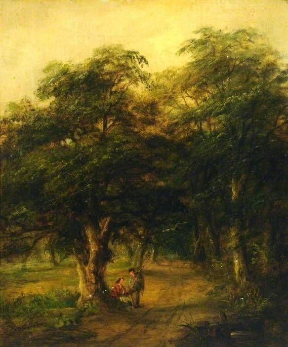 Wikioo.org – La Enciclopedia de las Bellas Artes - Pintura, Obras de arte de Robert Burrows - un bosque Claro