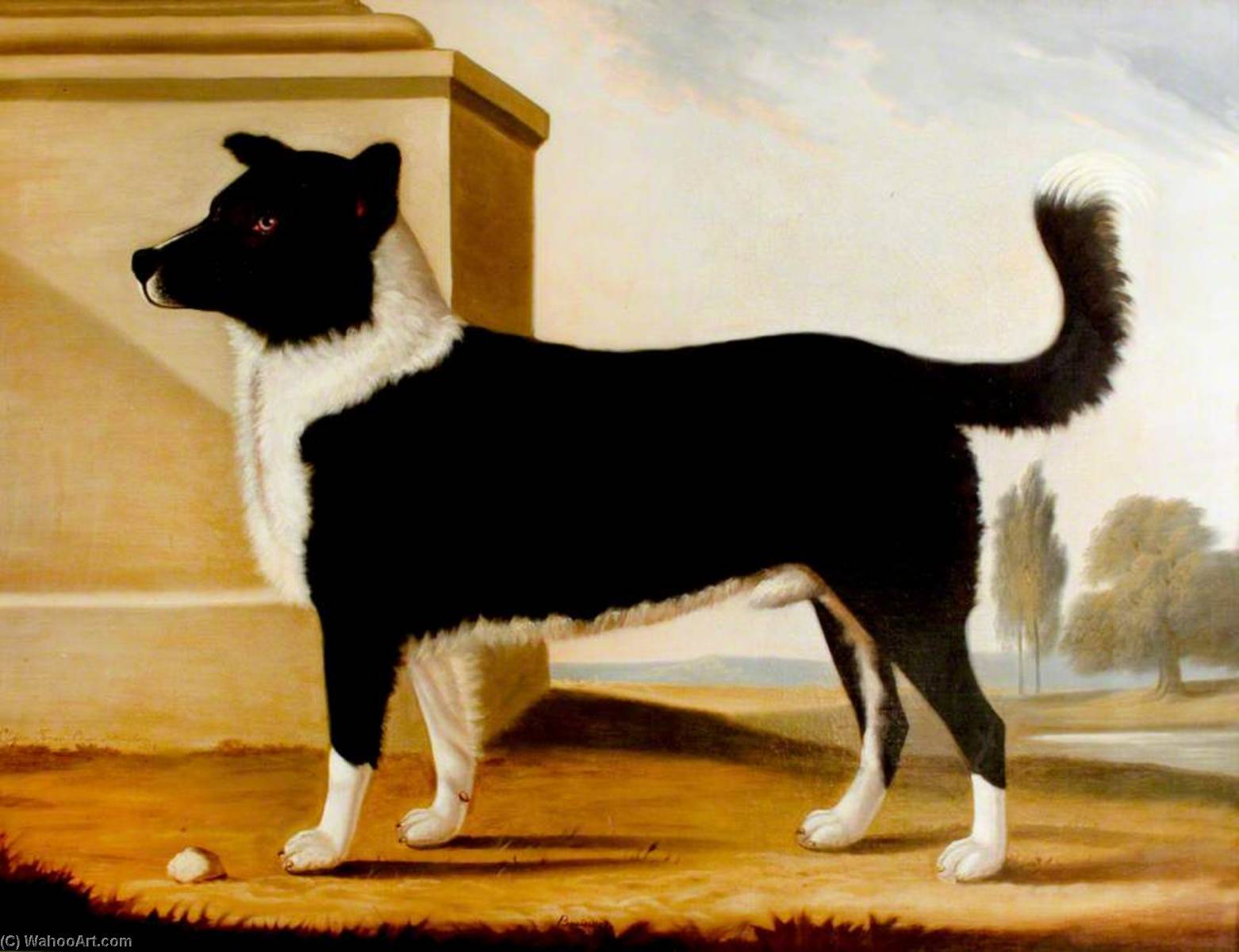 Wikioo.org - The Encyclopedia of Fine Arts - Painting, Artwork by Clifton Tomson - Lord Byron's Dog 'Boatswain' (1803–1808) (The Newfoundland)