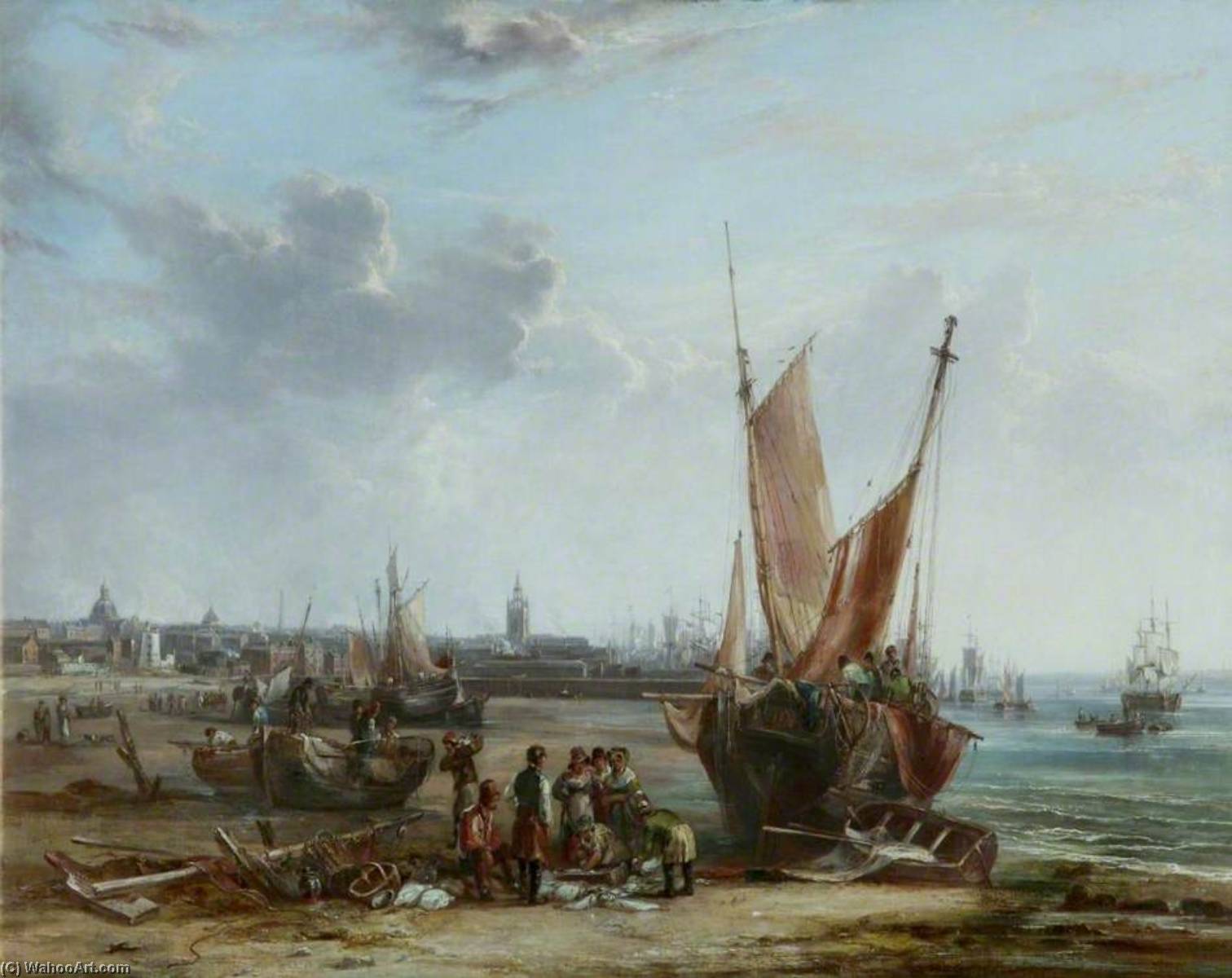 Wikioo.org - The Encyclopedia of Fine Arts - Painting, Artwork by Samuel Williamson - Liverpool from Bootle Sands