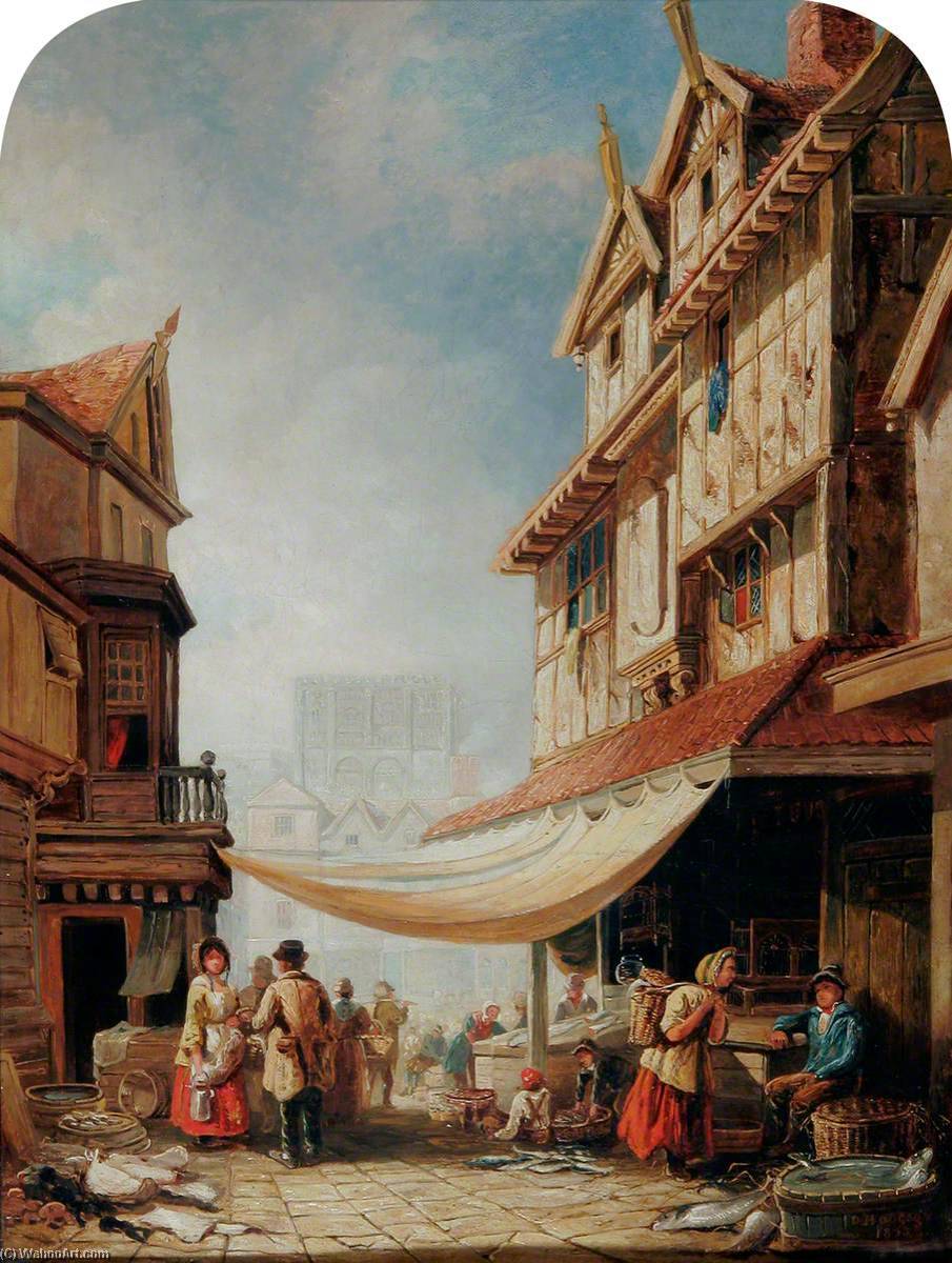 Wikioo.org - The Encyclopedia of Fine Arts - Painting, Artwork by David Hodgson - The Old Fish Market, Norwich
