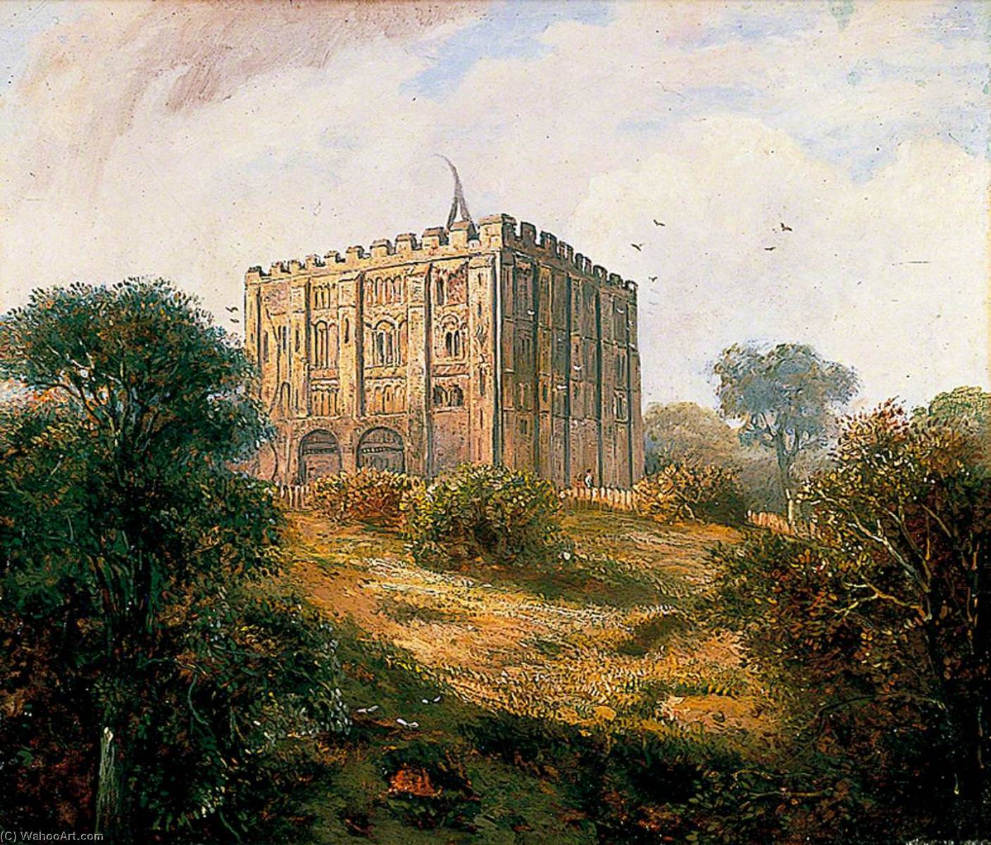 Wikioo.org – L'Encyclopédie des Beaux Arts - Peinture, Oeuvre de David Hodgson - Norwich bishop Château , Norfolk