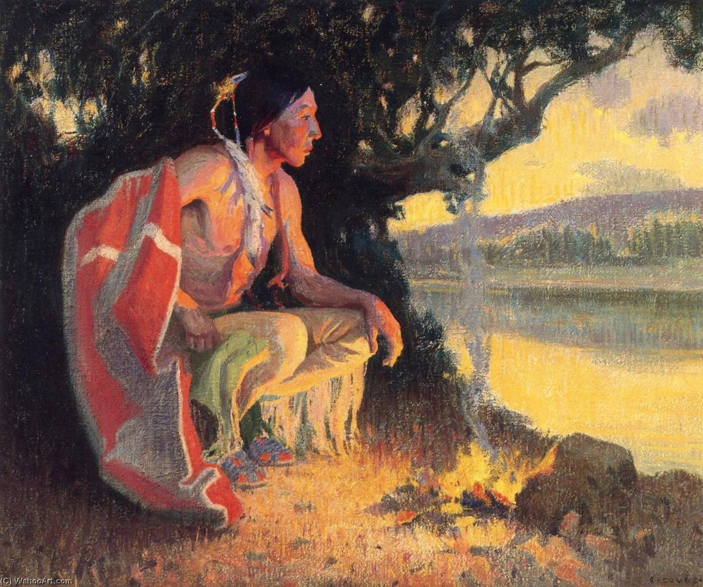 WikiOO.org – 美術百科全書 - 繪畫，作品 Eanger Irving Couse - 印度 通过  的  火