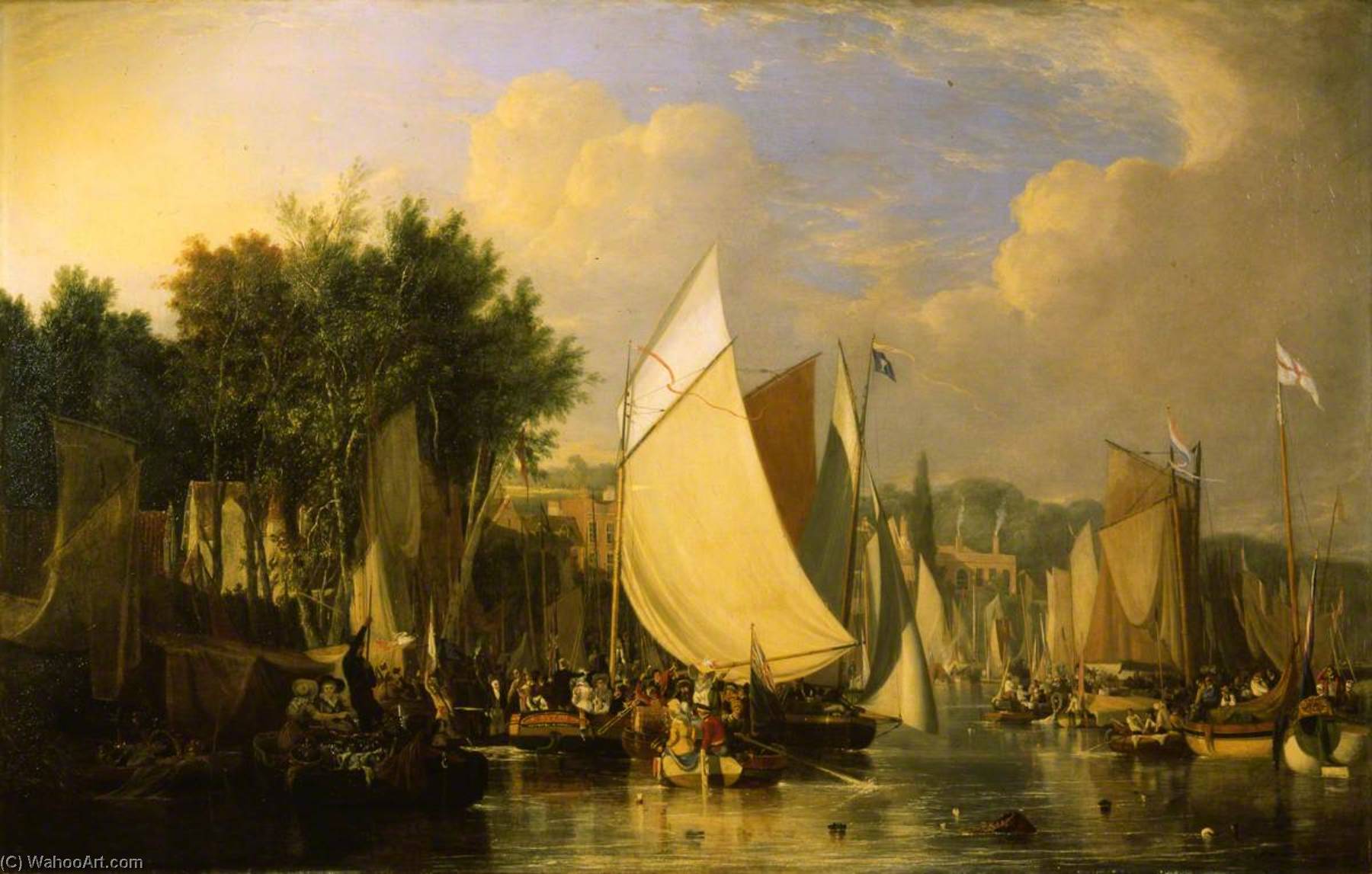 Wikioo.org - The Encyclopedia of Fine Arts - Painting, Artwork by Joseph Stannard - Thorpe Water Frolic, Afternoon