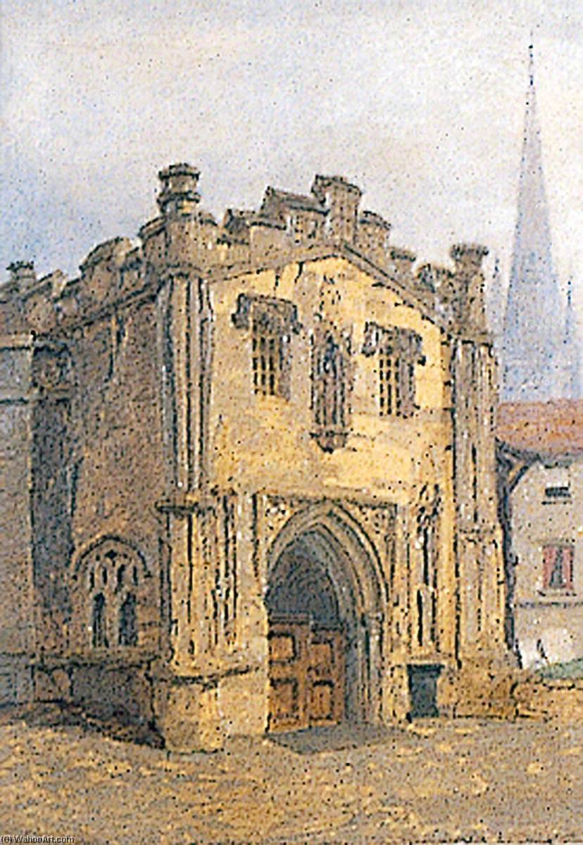 Wikioo.org - The Encyclopedia of Fine Arts - Painting, Artwork by Henry Ninham - Gateway (Entrance to the Bishop's Palace), Norwich