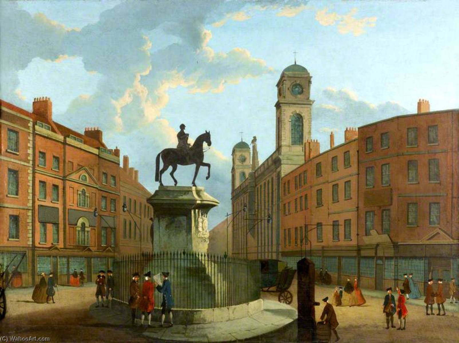Wikioo.org - The Encyclopedia of Fine Arts - Painting, Artwork by John Dean Paul - Charing Cross and Northumberland House, London