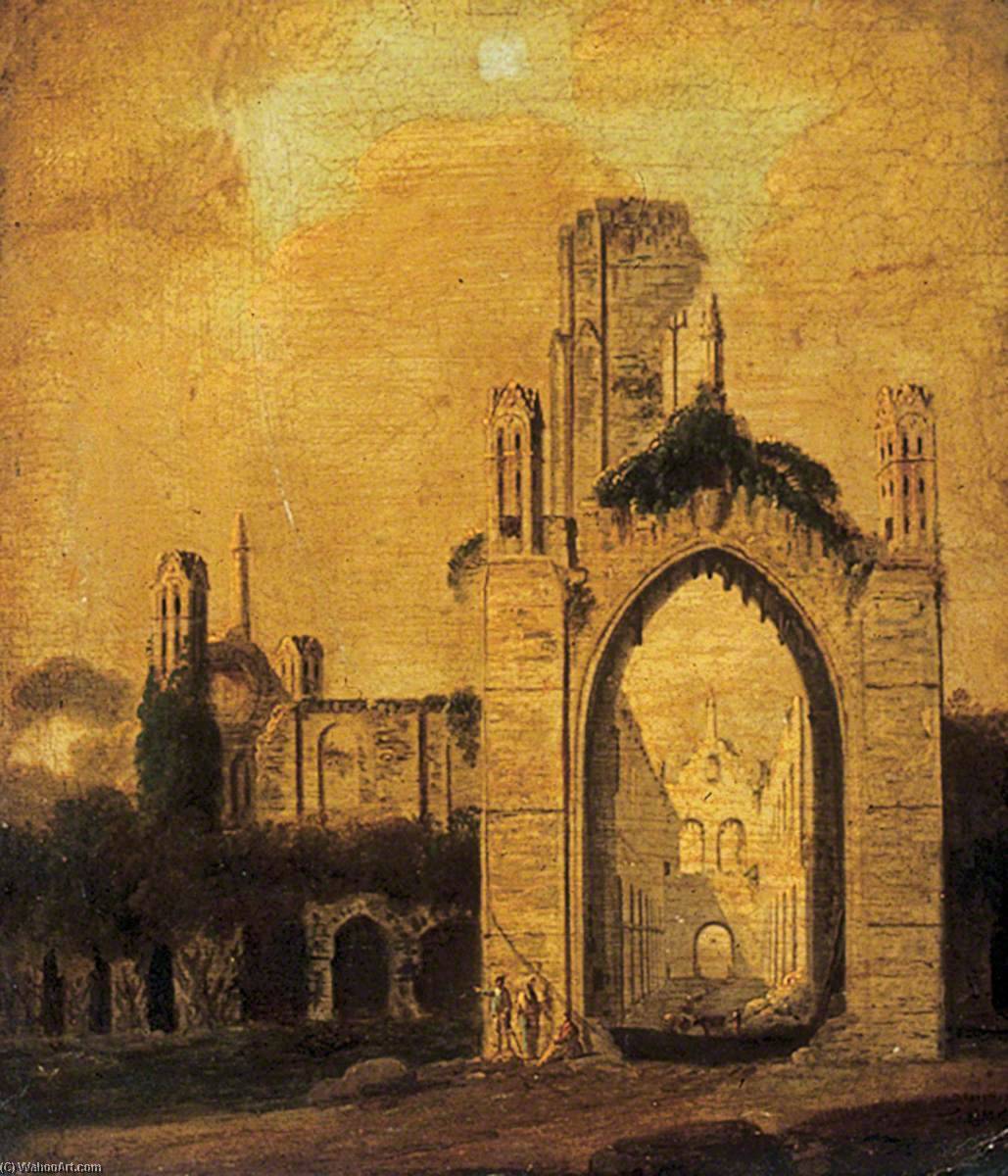 Wikioo.org - The Encyclopedia of Fine Arts - Painting, Artwork by Joseph Rhodes - Kirkstall Abbey from the East