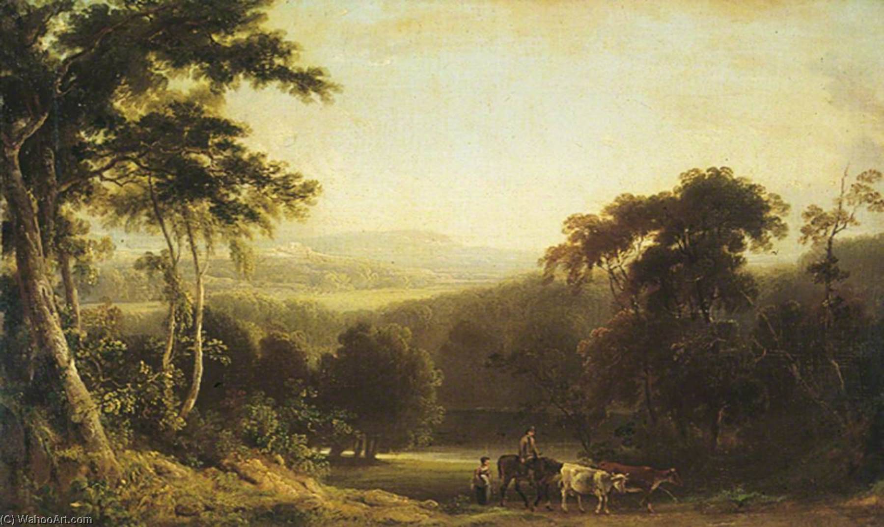 Wikioo.org - The Encyclopedia of Fine Arts - Painting, Artwork by Joseph Rhodes - Landscape near Richmond, Yorkshire