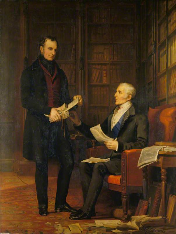 Wikioo.org - The Encyclopedia of Fine Arts - Painting, Artwork by Andrew Morton - The Duke of Wellington with Colonel Gurwood at Apsley House